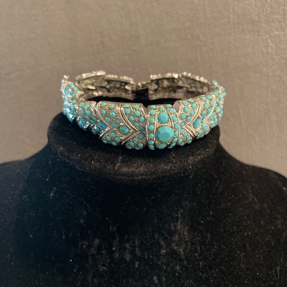 Turquoise Beaded Statement Bracelet